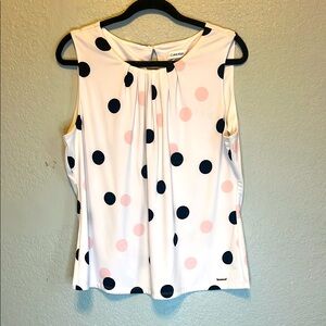 Chanel Polka Dot Sleeveless Top - White and Pink